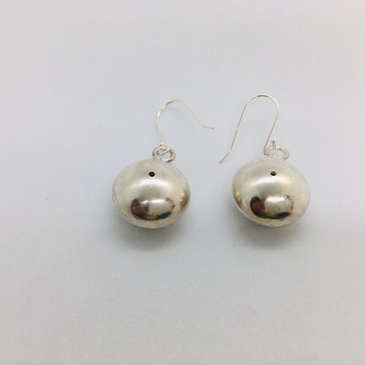 Round Disc Sterling Silver Earrings