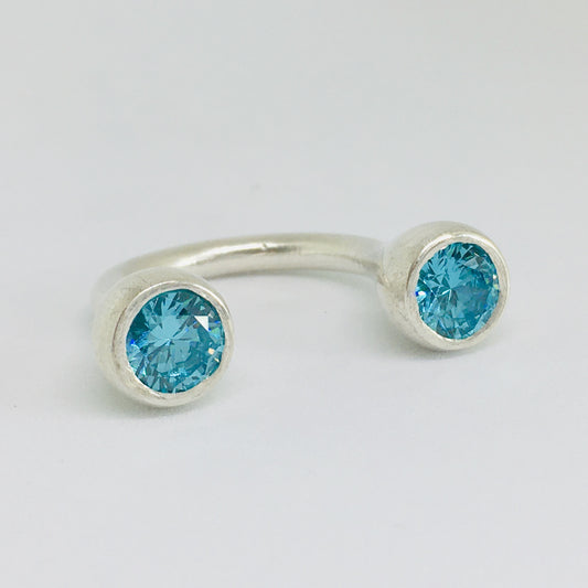 What is Blue Topaz? Crescent Stone Ring with Blue Topaz