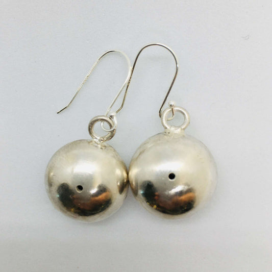 Round Disc Sterling Silver Earrings