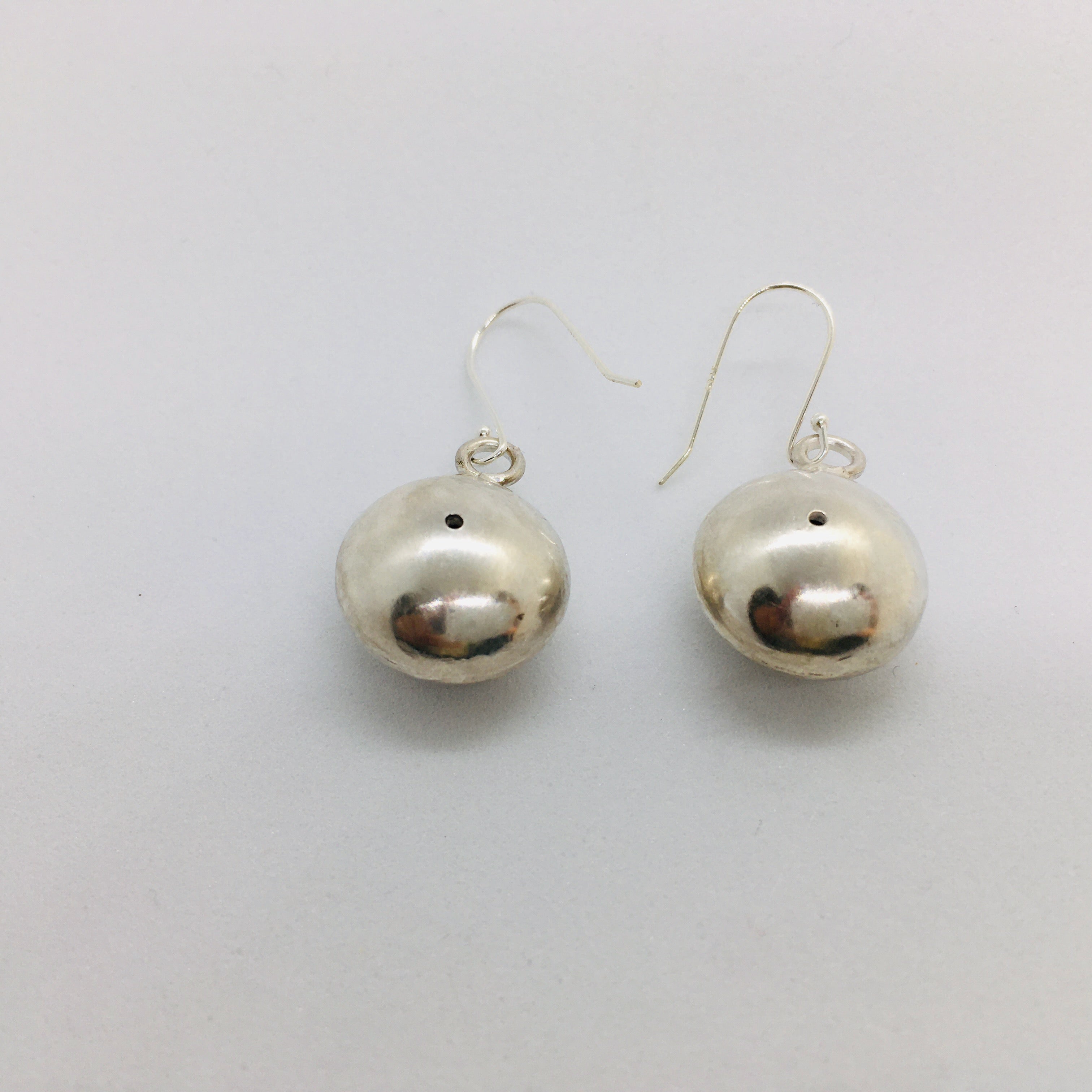 Round Disc Sterling Silver Earrings