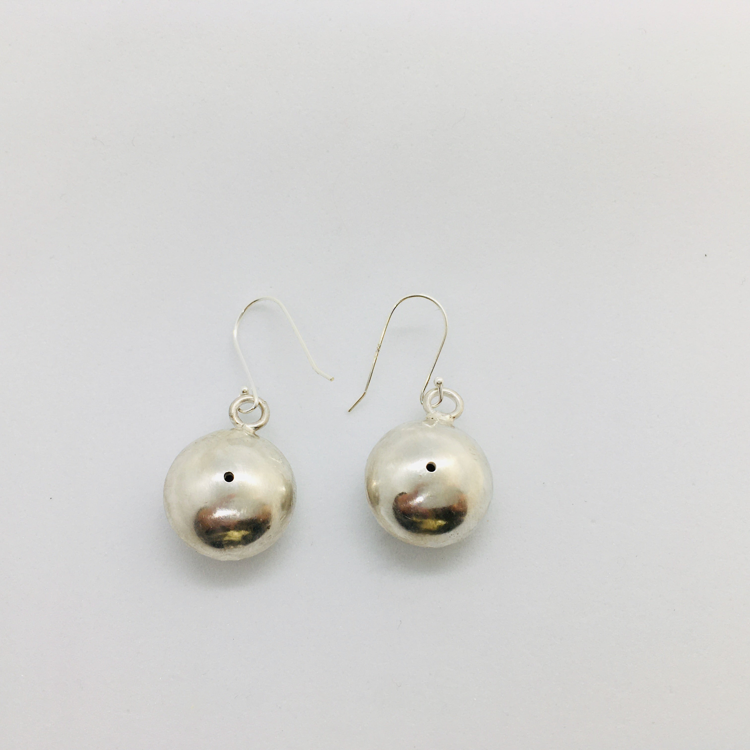Round Disc Sterling Silver Earrings