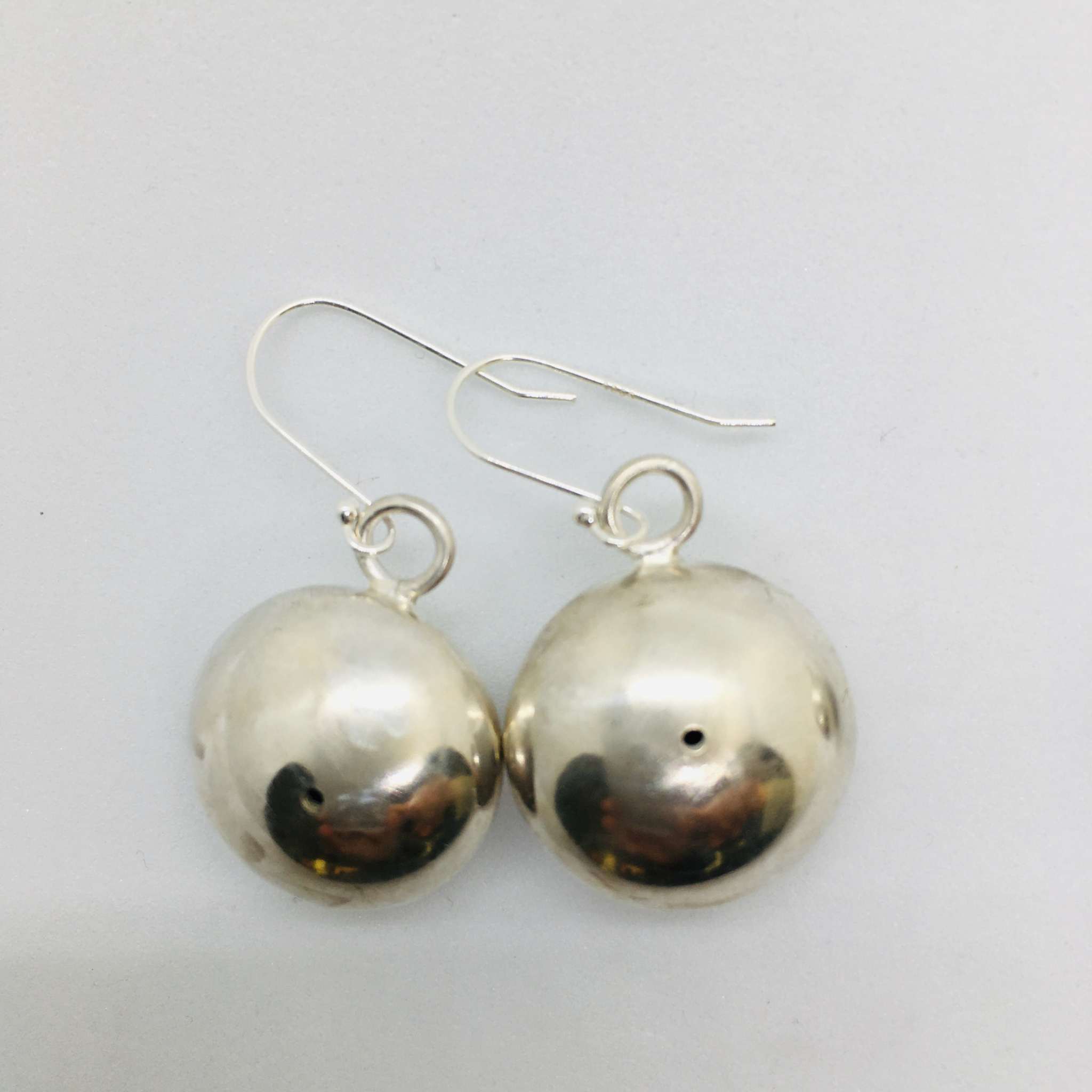 Round Disc Sterling Silver Earrings
