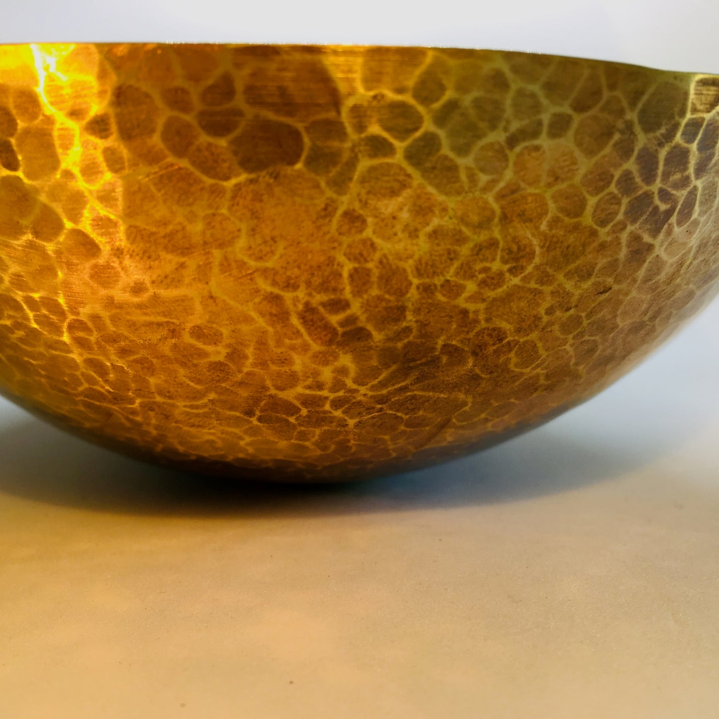 Hammered Brass Bowl with Copper Finish