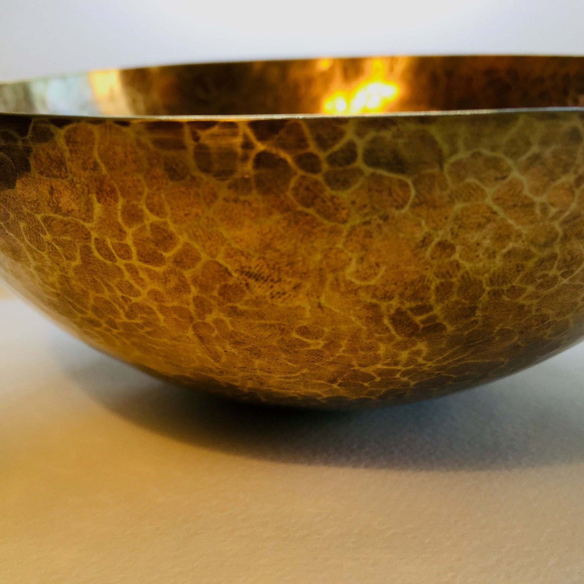 Hammered brass bowl with Copper Finish