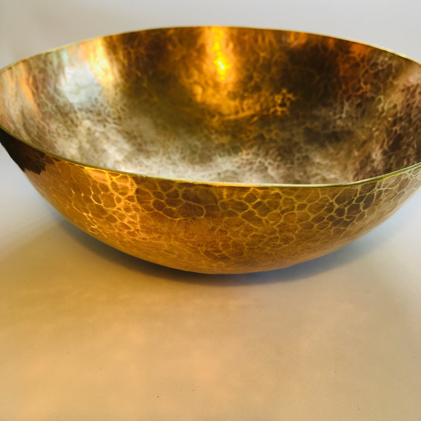 Hammered Brass Bowl with Copper Finish