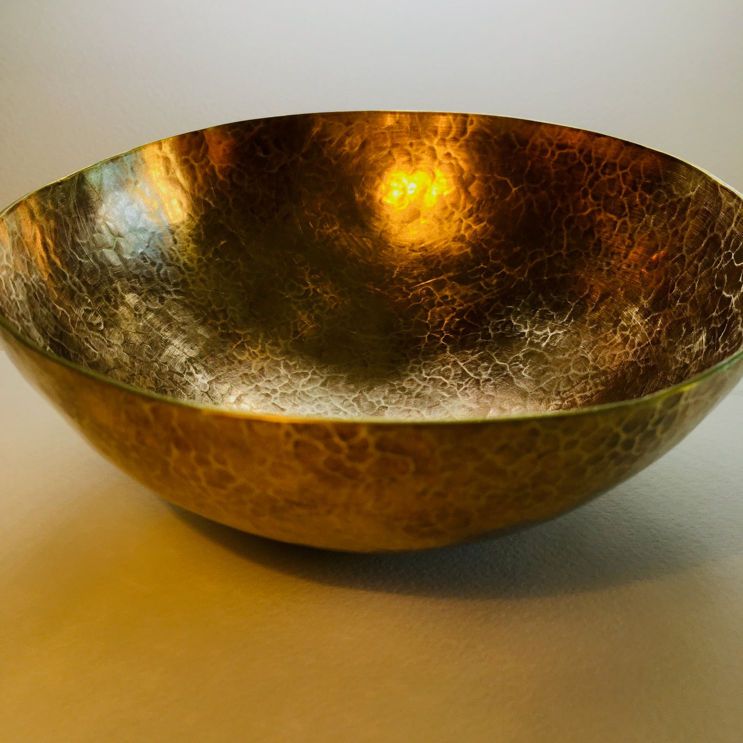 Hammered Brass Bowl with Copper Finish