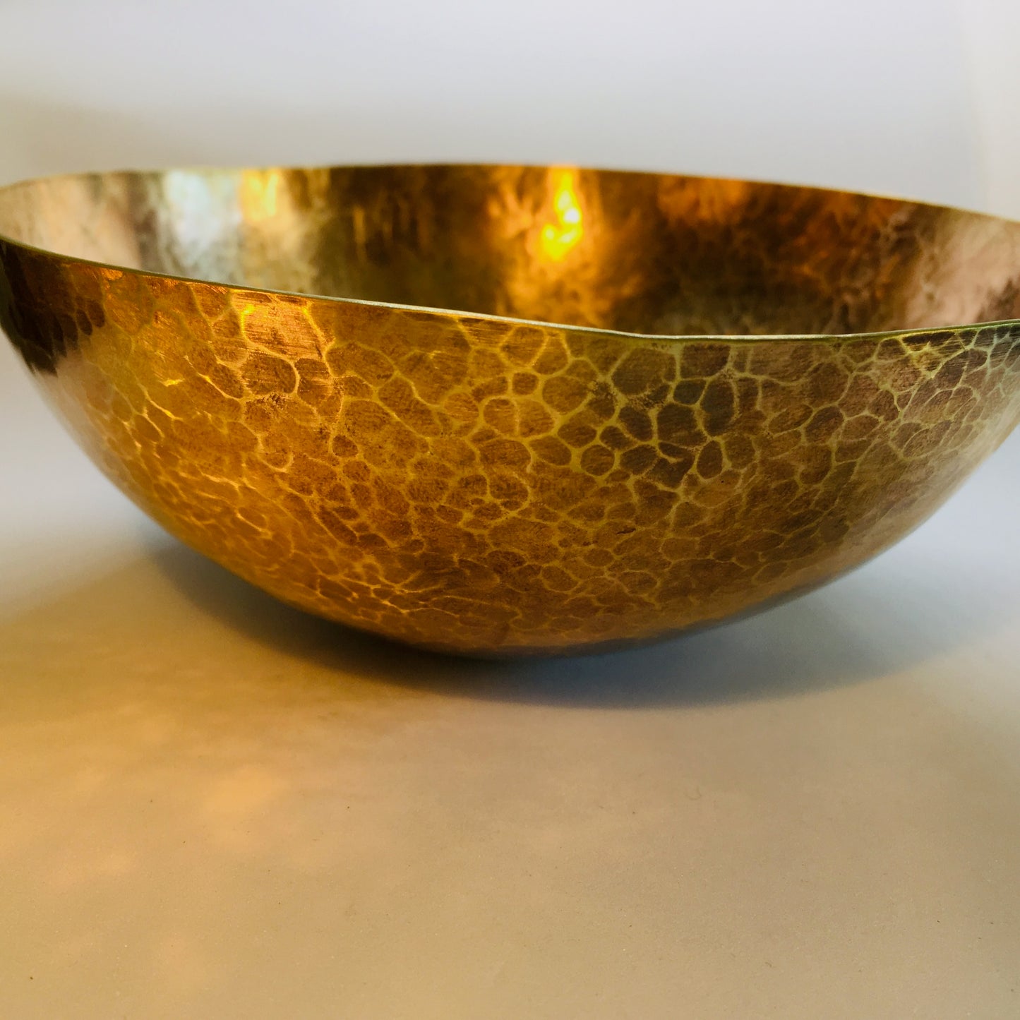 Hammered Brass Bowl with Copper Finish