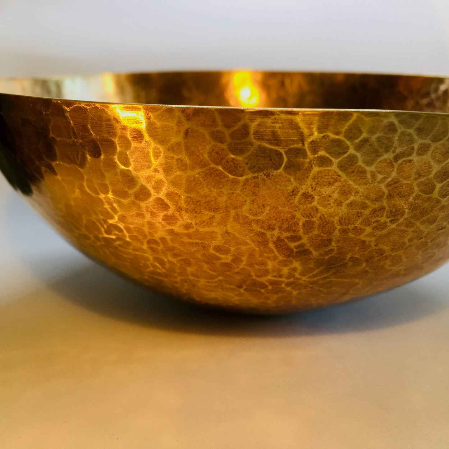 Hammered Brass Bowl with Copper Finish