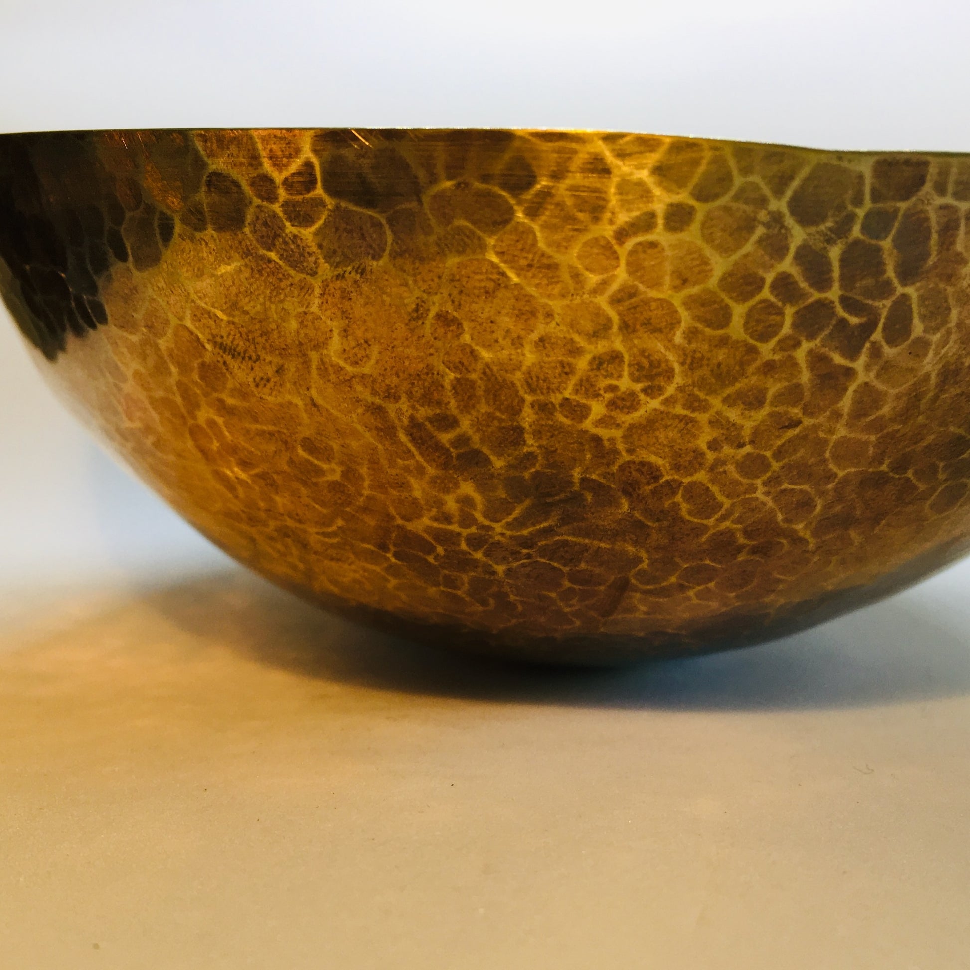 Hammered Brass Bowl with Copper Finish