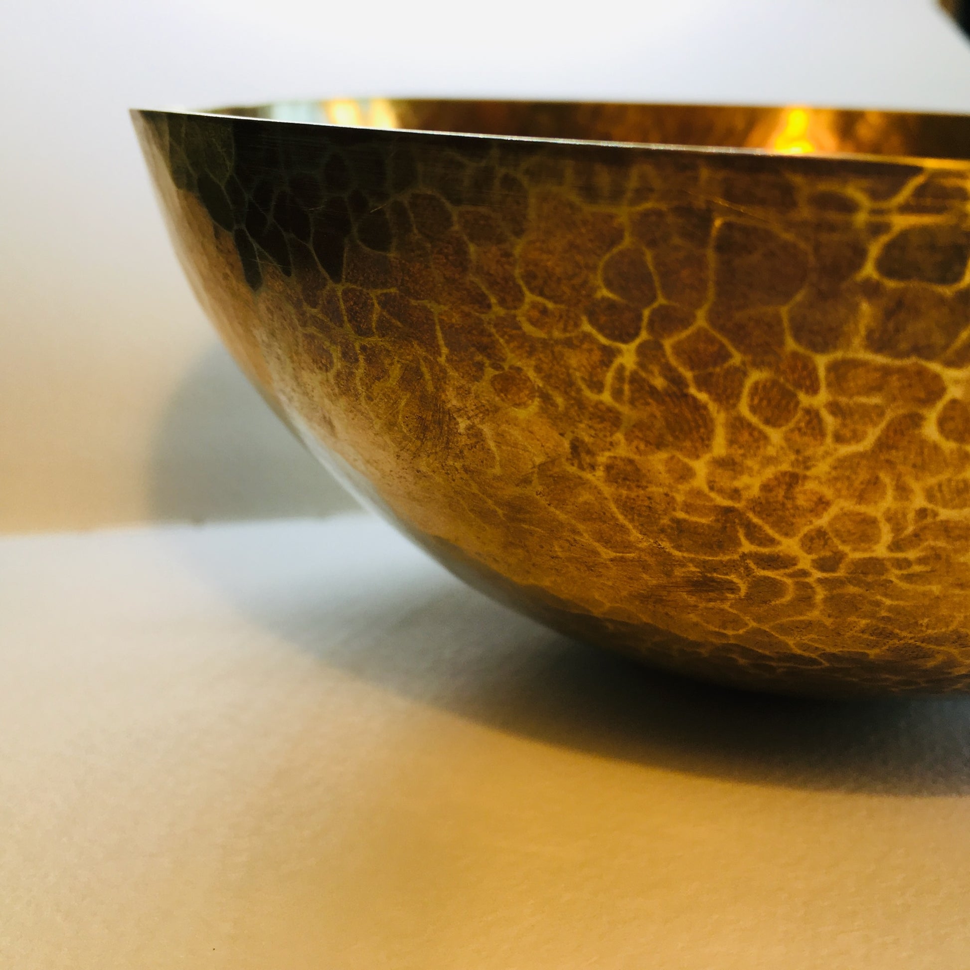 Hammered Brass Bowl with Copper Finish