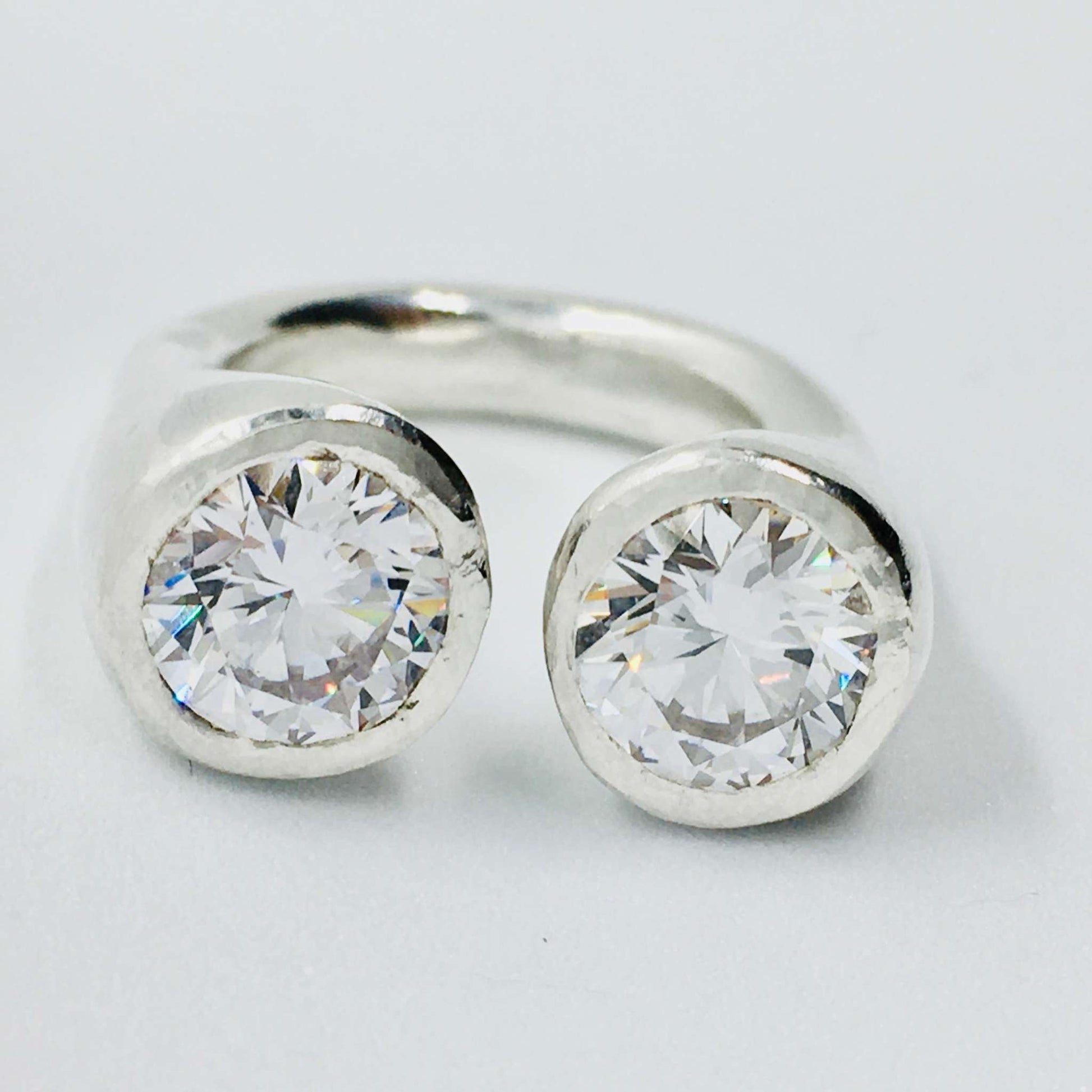 Gum Nut Ring Cubic Zirconia 8mm Front on