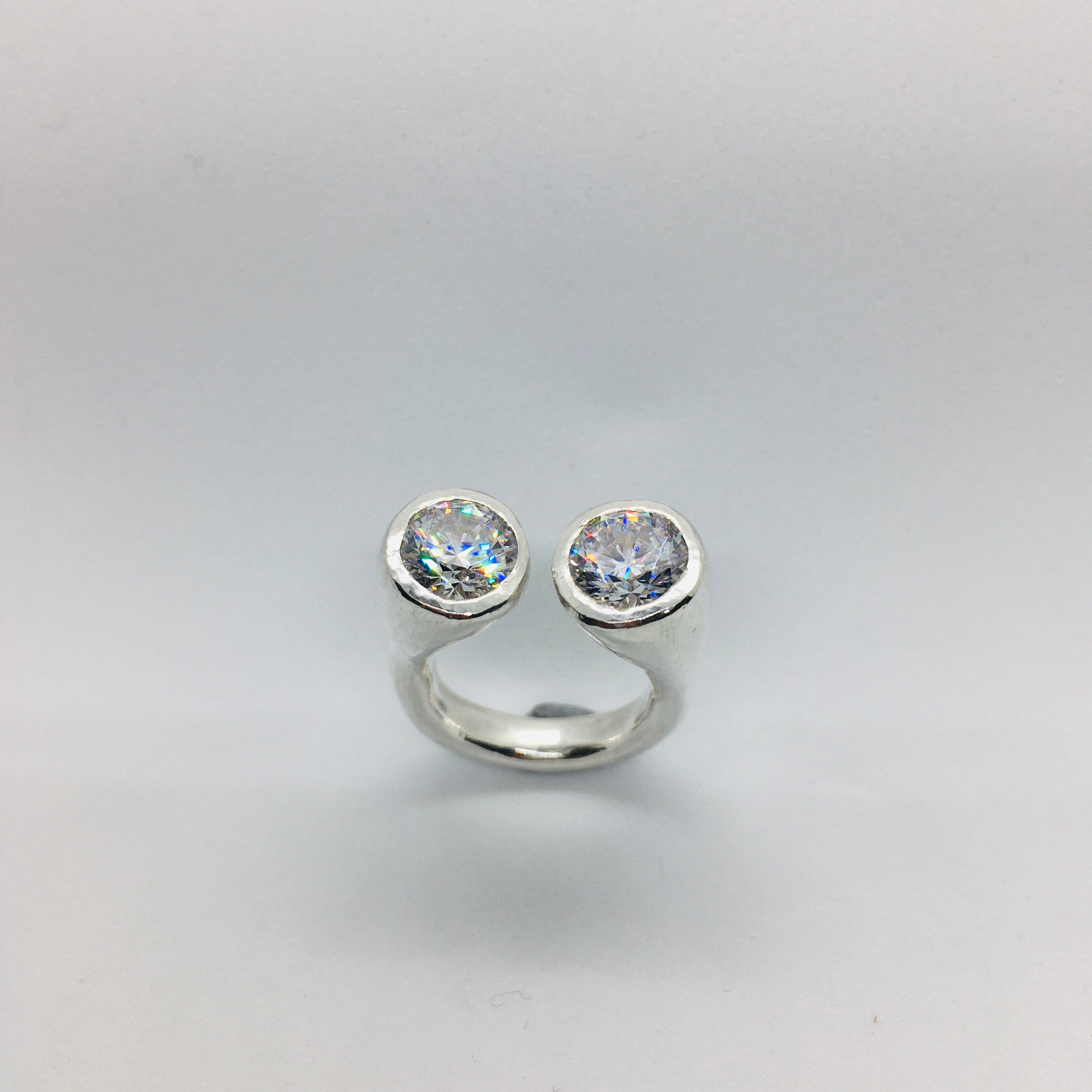 Gum Nut Ring Cubic Zirconia Standing upright