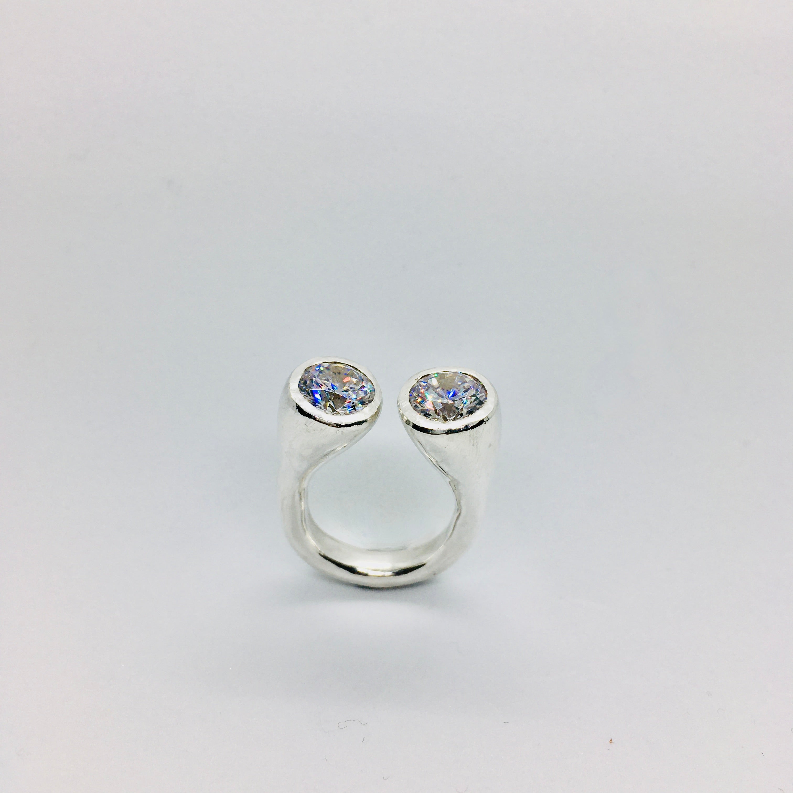 Gum Nut Ring Cubic Zirconia Upright Front on