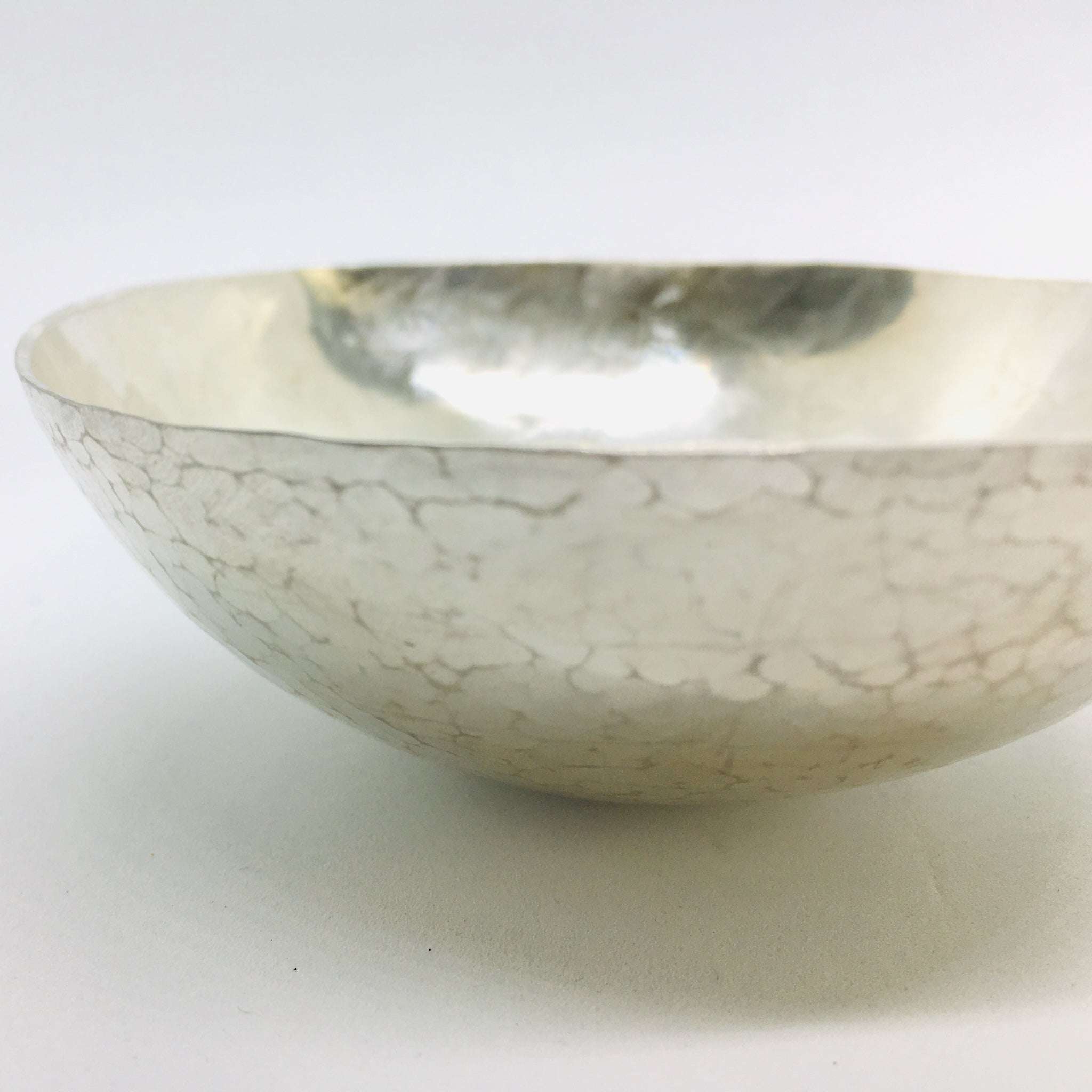 Hand Wrought Hammered Solid Silver Bowl