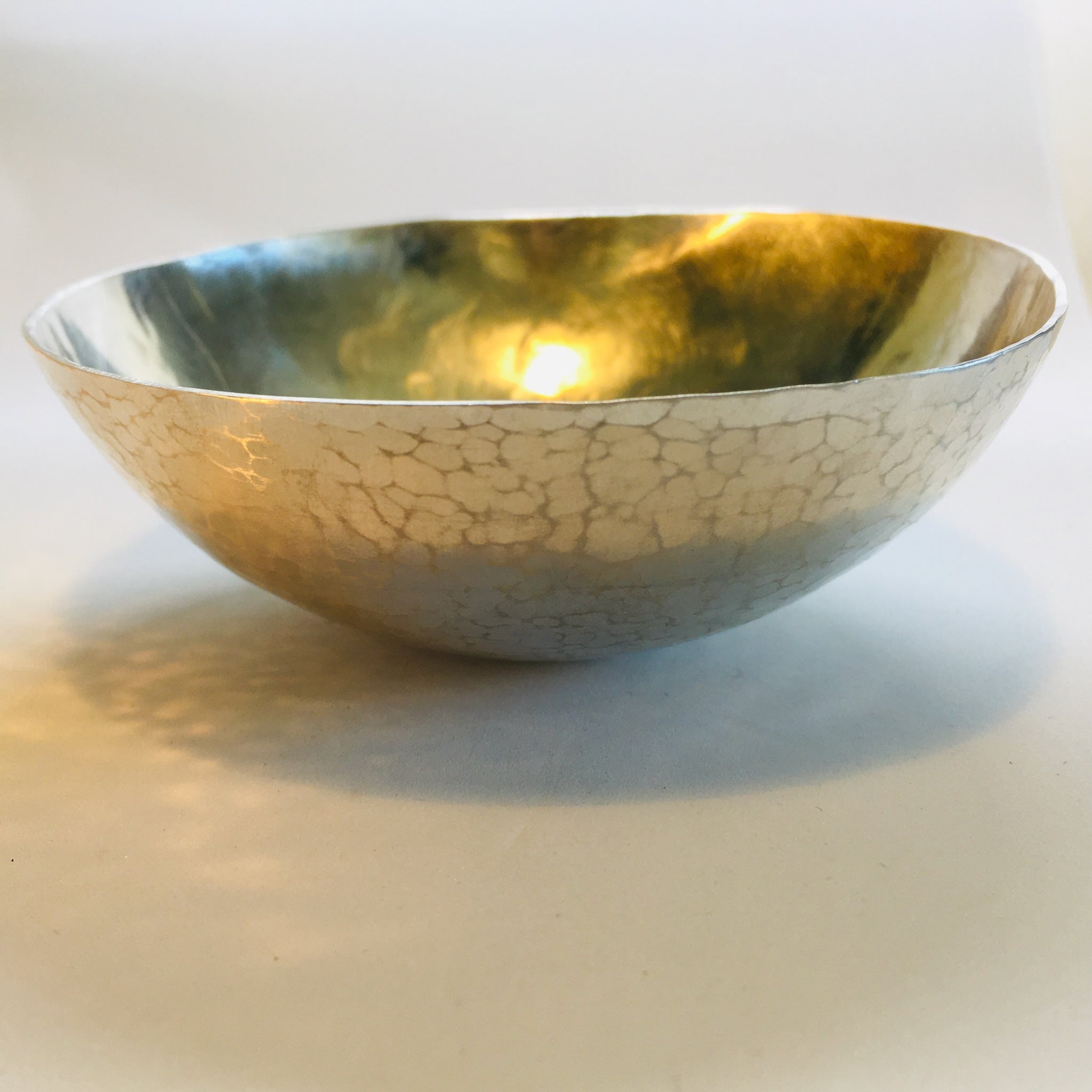 Hand Wrought Hammered Solid Silver Bowl