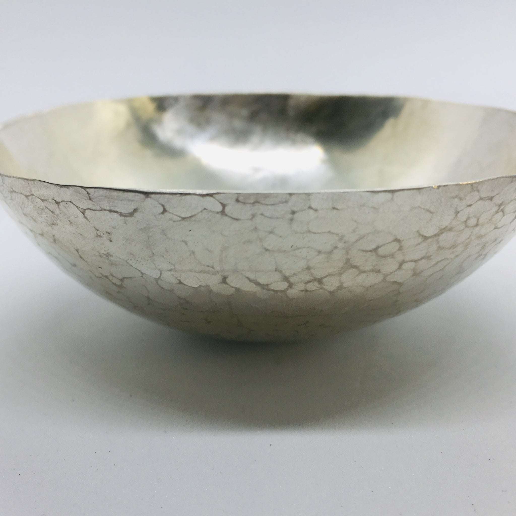 Hand Wrought Hammered Solid Silver Bowl