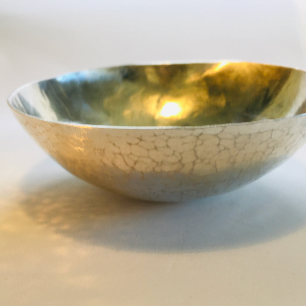 Hand Wrought Hammered Solid Silver Bowl