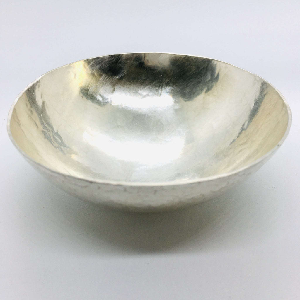 Hand Wrought Hammered Solid Silver Bowl