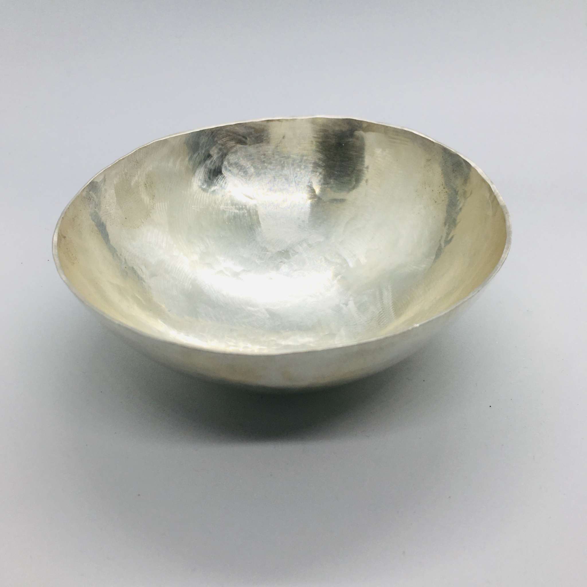 Hand Wrought Hammered Solid Silver Bowl