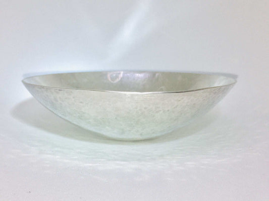 Hammered solid silver bowl silversmithing