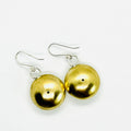 Round Disc Polished Brass Earrings