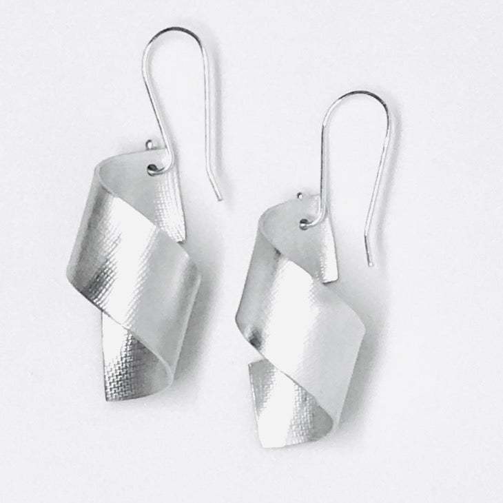 Twisted Sterling Silver Earrings designed and made by Rahaima.com