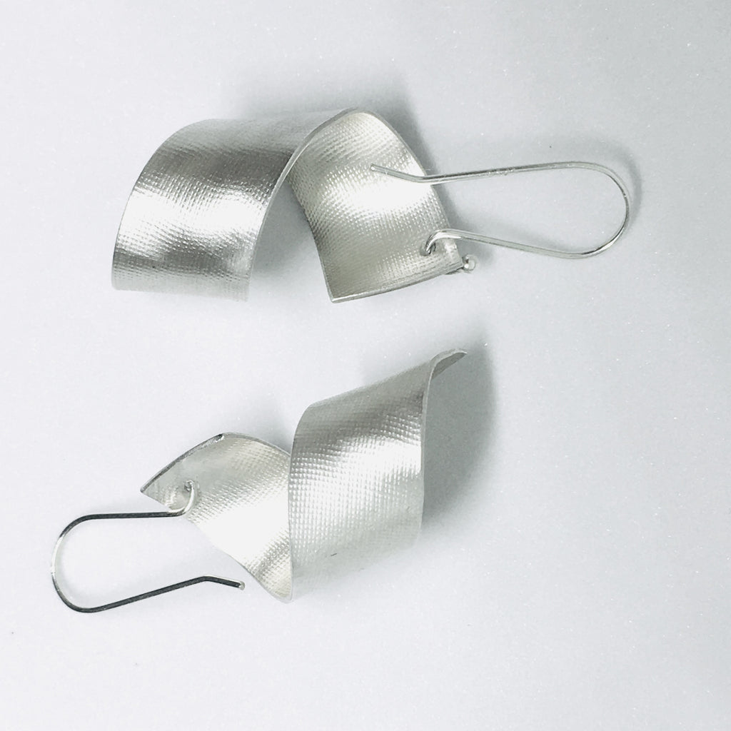 Twisted Sterling Silver Earrings designed and made by Rahaima.com
