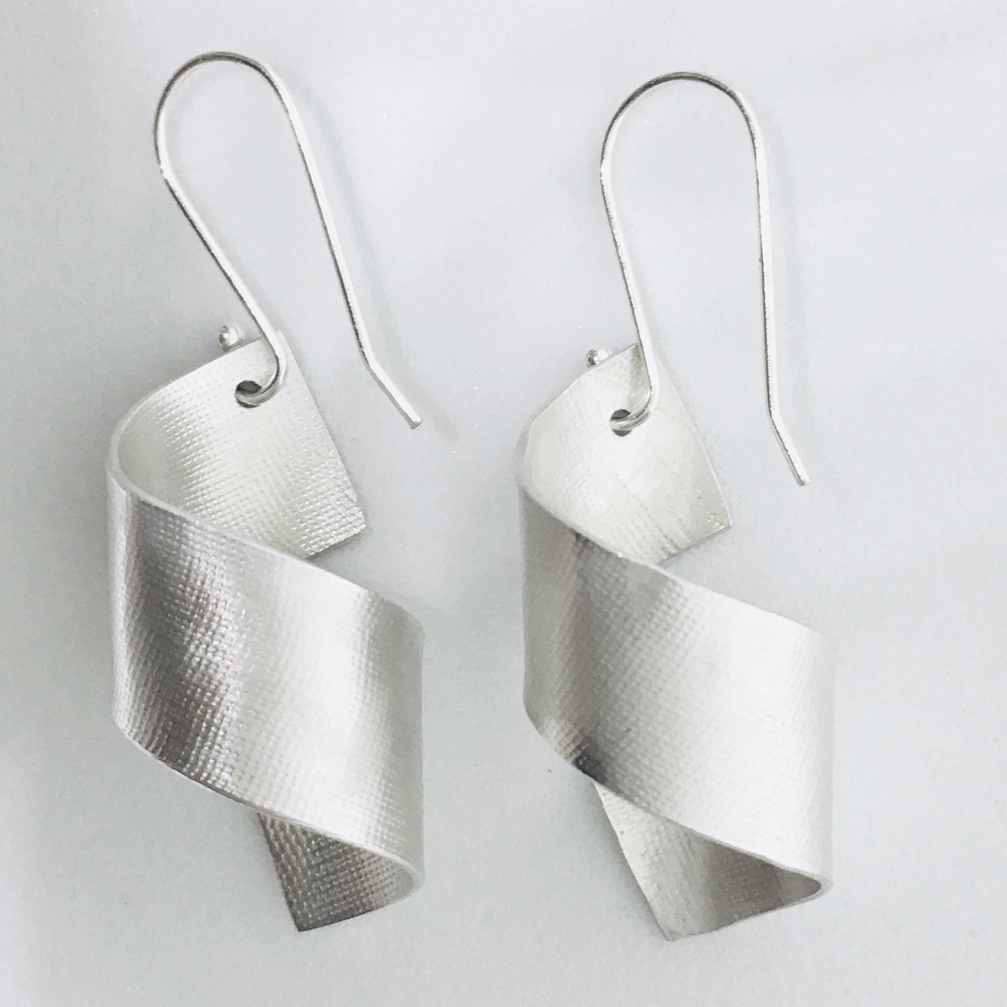 Twisted Sterling Silver Earrings designed and made by Rahaima.com