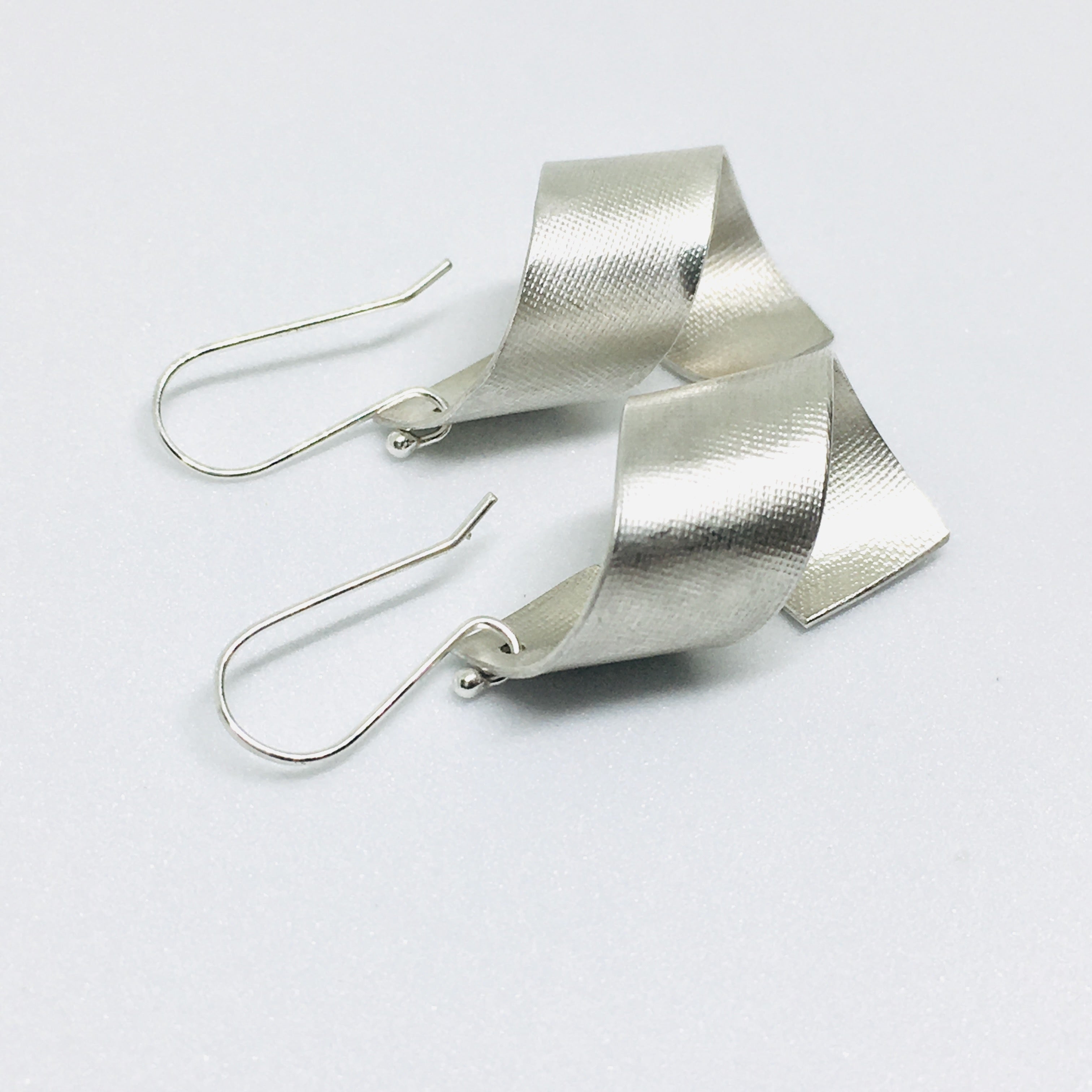 Twisted Sterling Silver Earrings designed and made by Rahaima.com