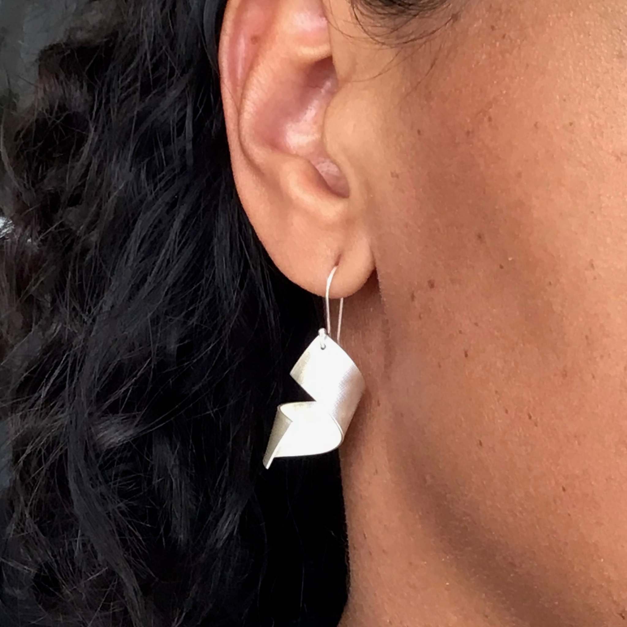 Twisted Sterling Silver Earrings designed and made by Rahaima.com